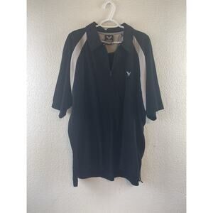 Avirex Shirt Men's 3XL Black White 1/2 Zip Short Sleeve